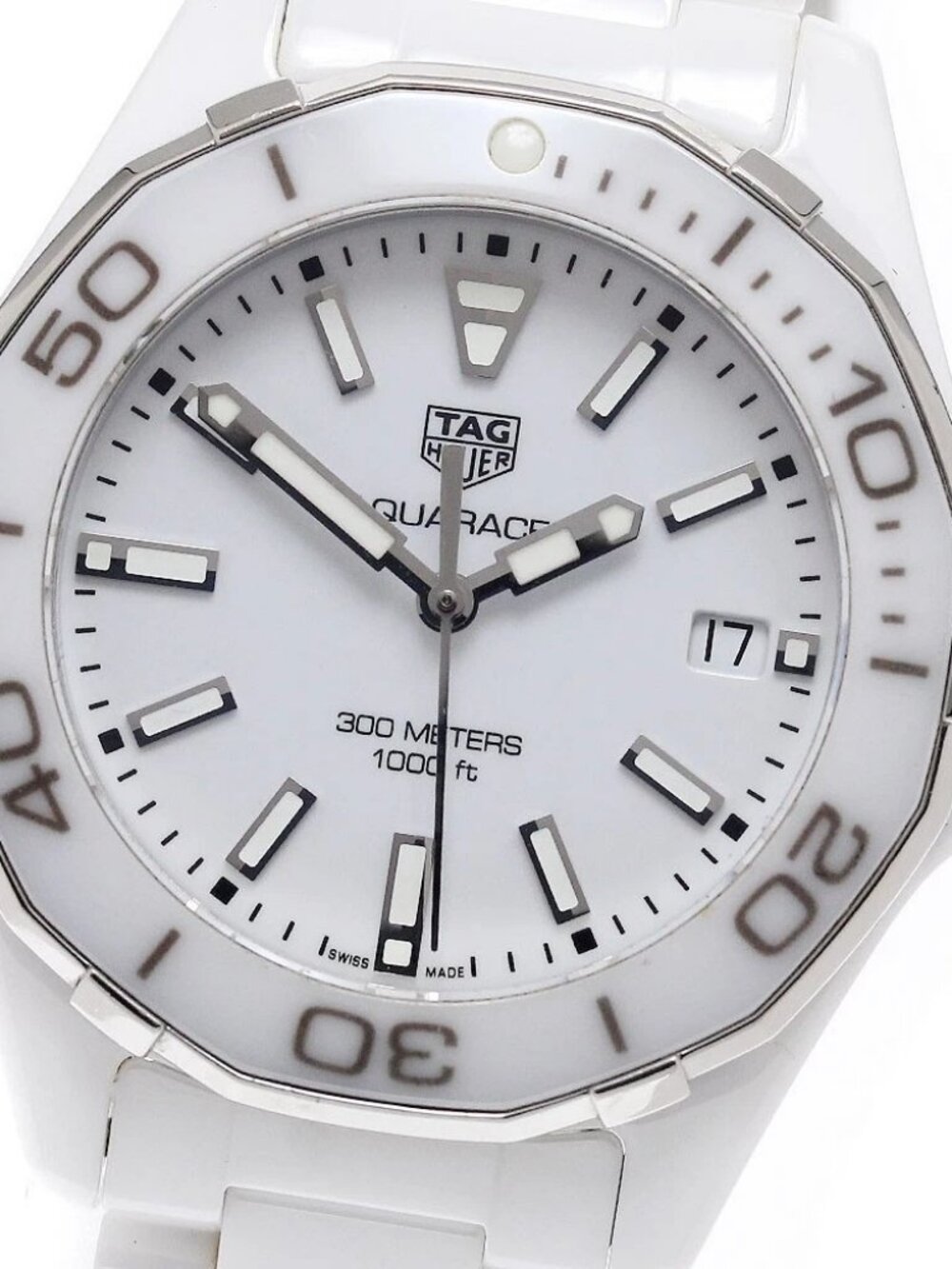 TAG HEUER Aqua racer WAY1391 ceramic white Dial Quartz Ladies Watch_949378